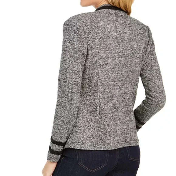 NWT Tommy Hilfiger Women's Marled Military Band Jacket Blazer Grey - Picture 3 of 8